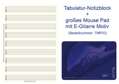 Tabulatur-Block mit Mouse Pad "Electric Guitar"